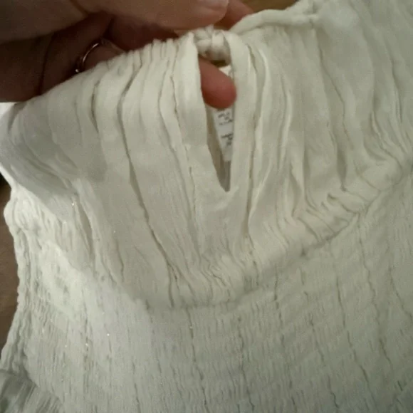 l*space White Long-Sleeve Smocked Bodice Dress - Picture 3 of 4